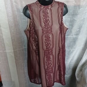 Love Fire Burgundy Red Aline Dress L